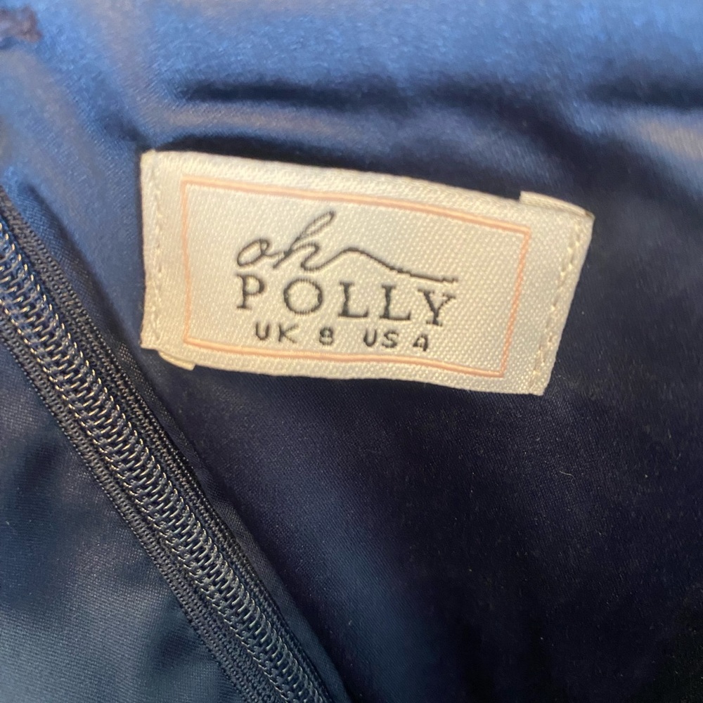 Oh Polly Satin Strapless Blue Dress with Rhinestones US4 UK8 - Picture 7 of 7